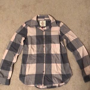 NWOT Grey + Light pink Flannel